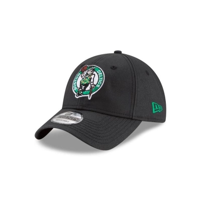 Black Boston Celtics Hat - New Era NBA Waxed Canvas 9TWENTY Adjustable Caps USA7126084